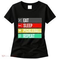 Eat Sleep Pickleball Repeat Funny Pickle Ball Women's T-Shirt thumb 0