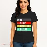 Eat Sleep Pickleball Repeat Funny Pickle Ball Women's T-Shirt thumb 4