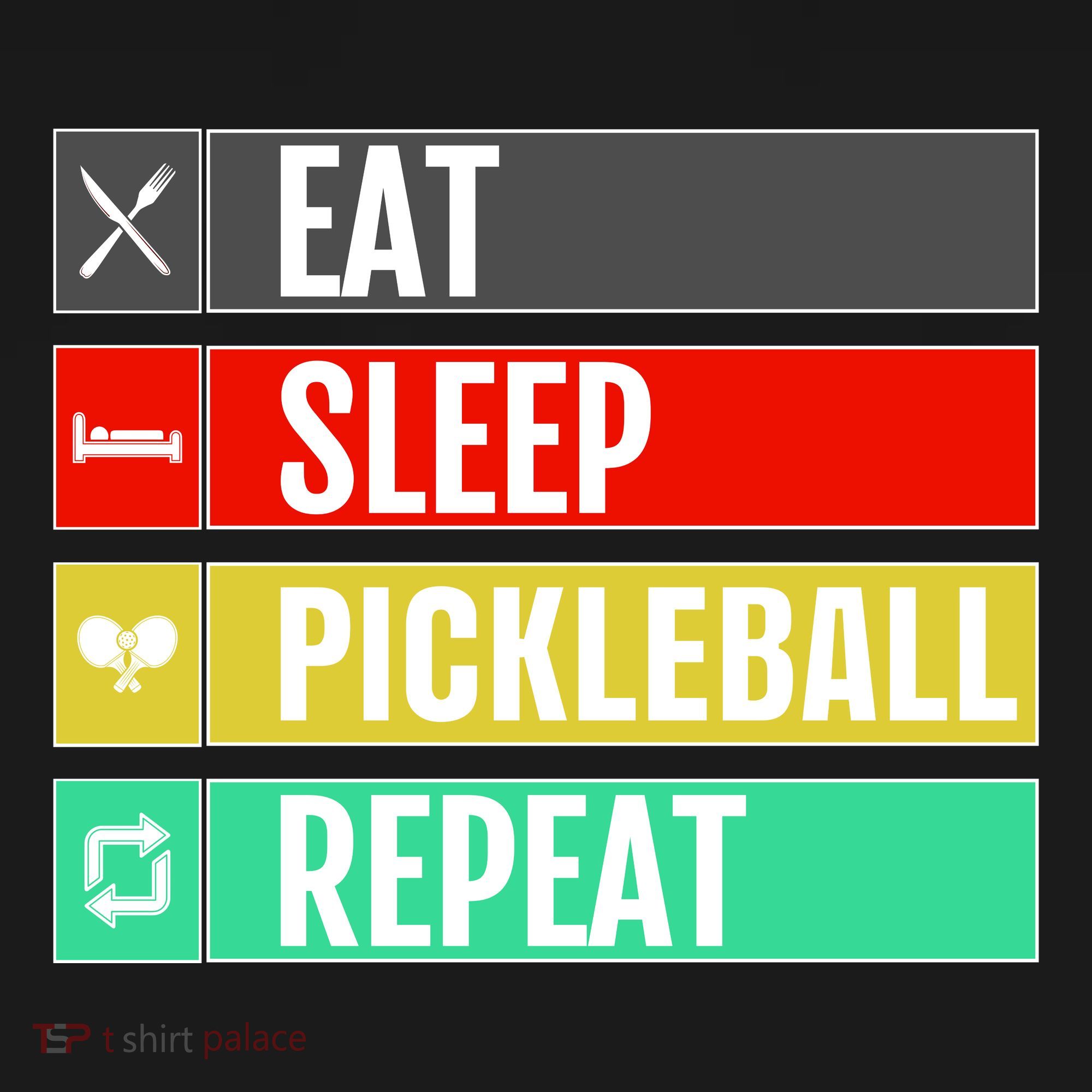 Eat Sleep Pickleball Repeat Funny Pickle Ball Women's T-Shirt