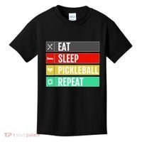 Eat Sleep Pickleball Repeat Funny Pickle Ball Kids T-Shirt thumb 0