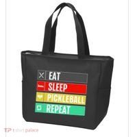Eat Sleep Pickleball Repeat Funny Pickle Ball Tote Bag thumb 3