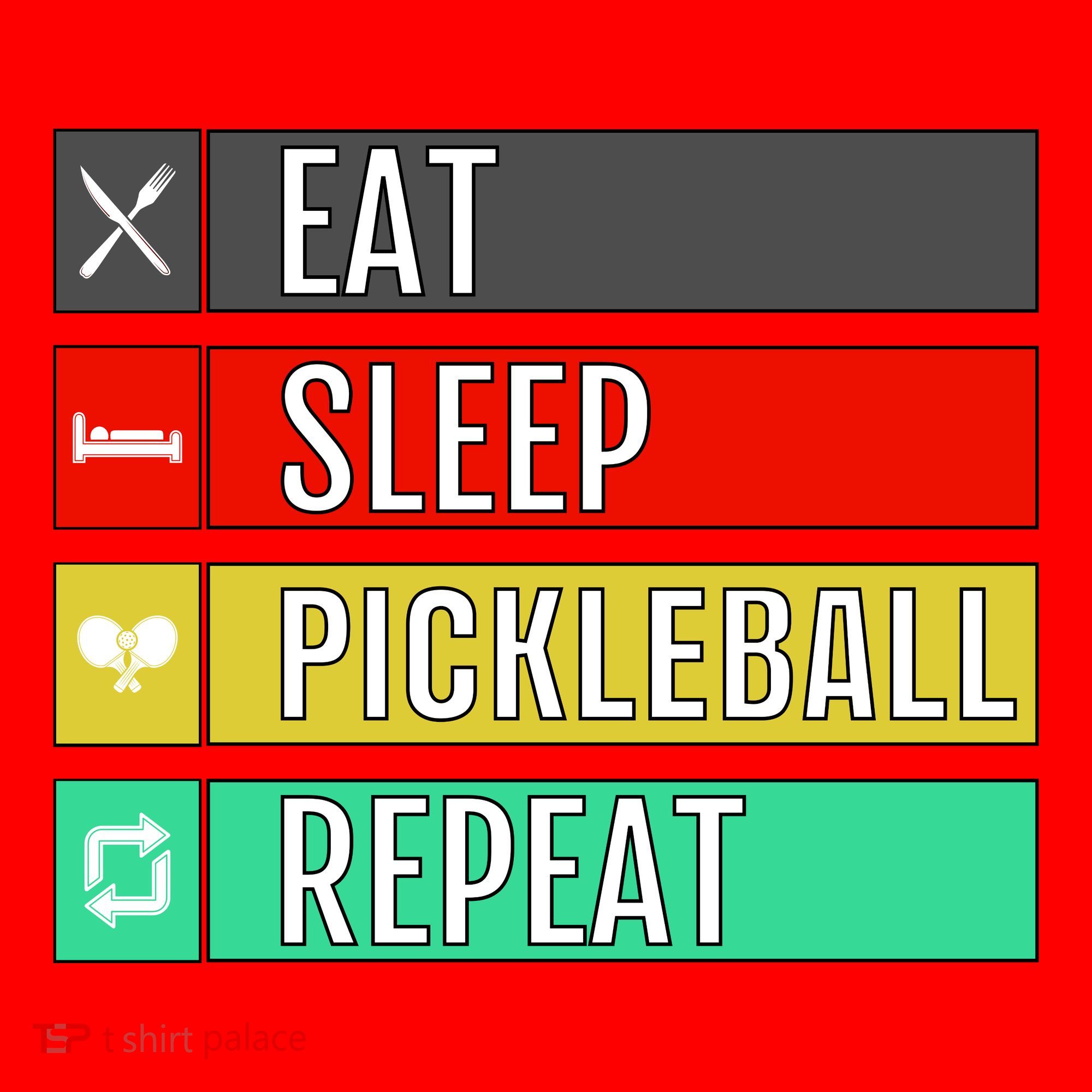 Eat Sleep Pickleball Repeat Funny Pickle Ball Santa Hat