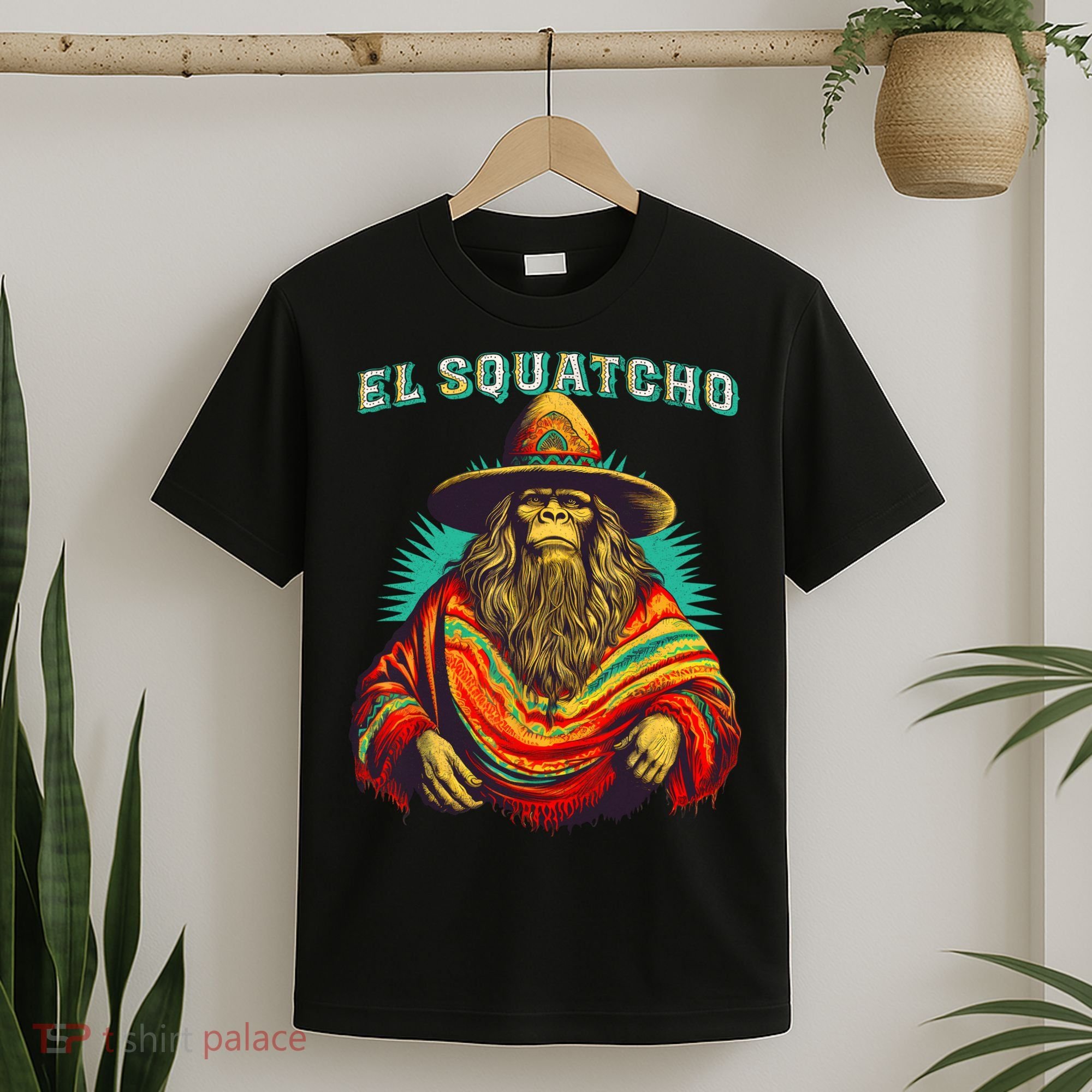 El Squatcho Poncho Western Bigfoot Funny Sasquatch T-Shirt