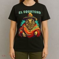 El Squatcho Poncho Western Bigfoot Funny Sasquatch T-Shirt thumb 4