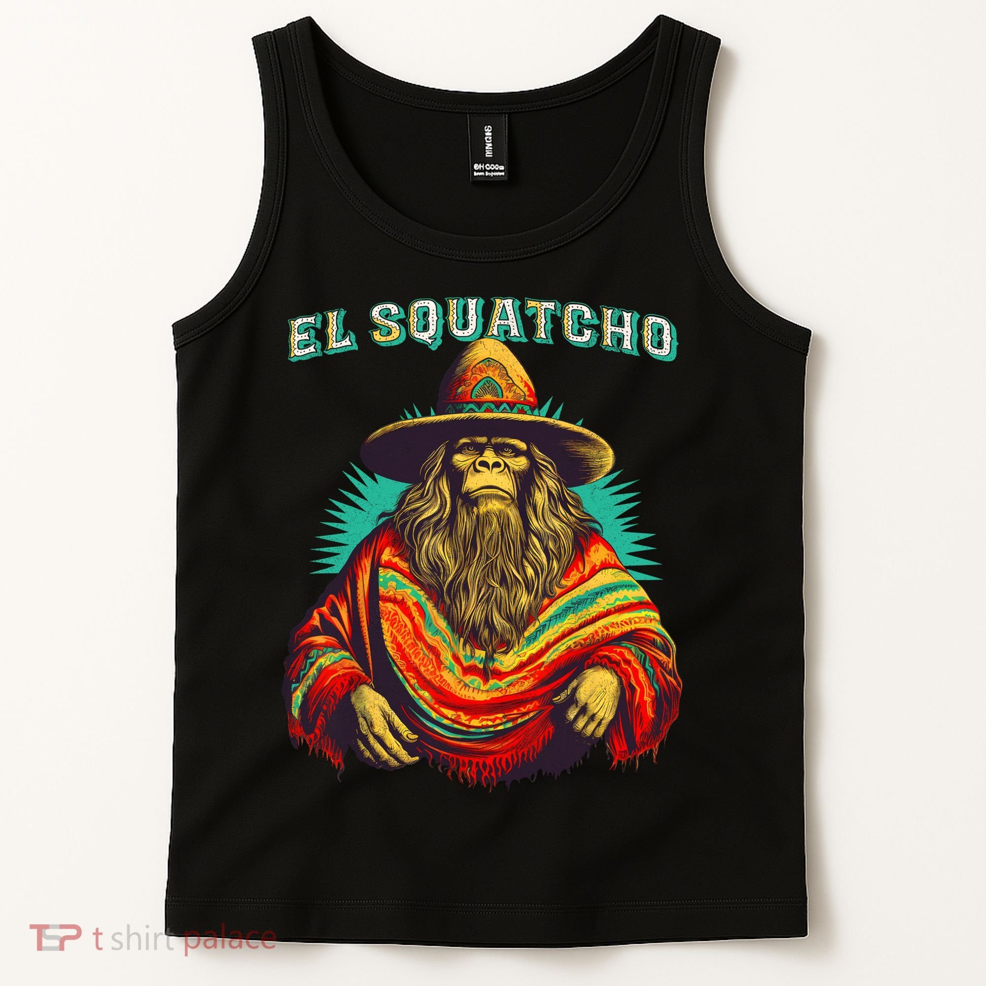El Squatcho Poncho Western Bigfoot Funny Sasquatch Tank Top