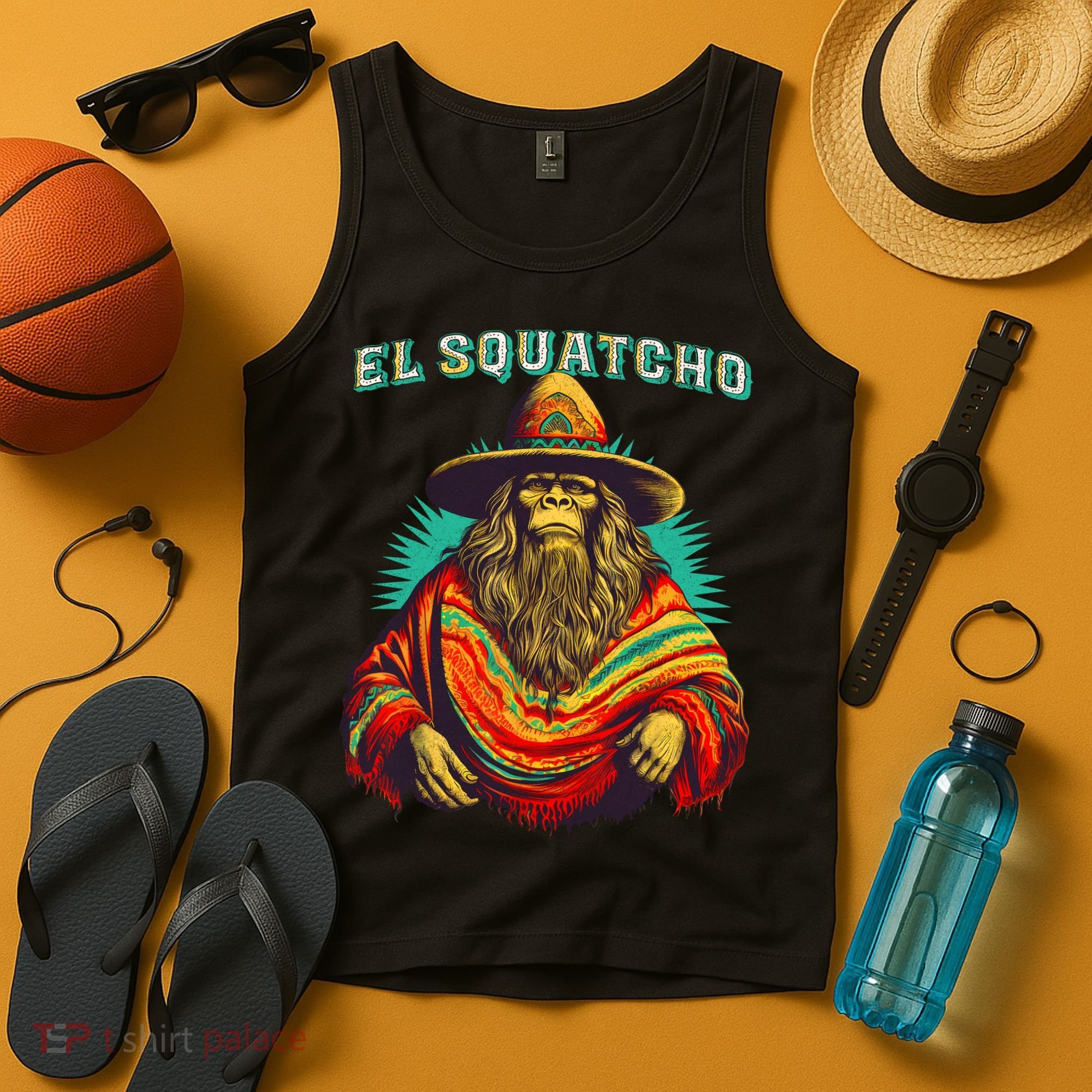 El Squatcho Poncho Western Bigfoot Funny Sasquatch Tank Top