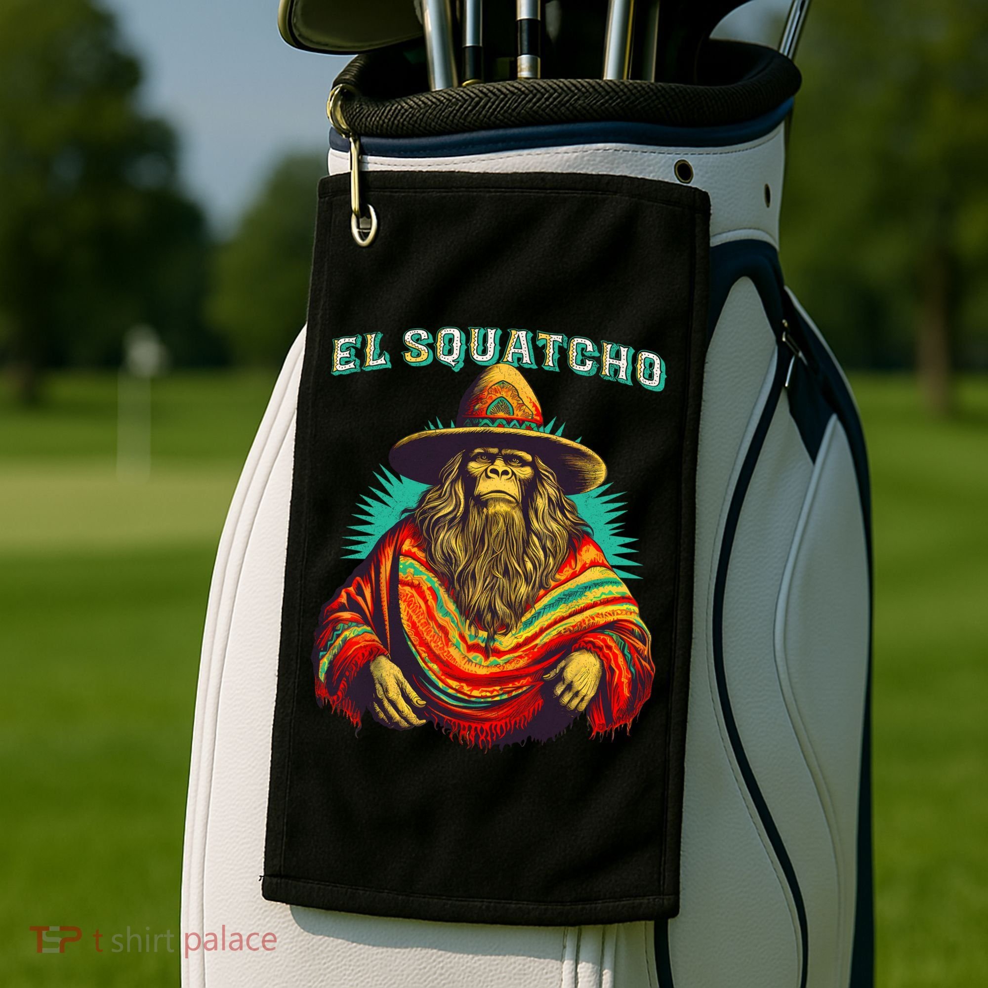 El Squatcho Poncho Western Bigfoot Funny Sasquatch Golf Towel