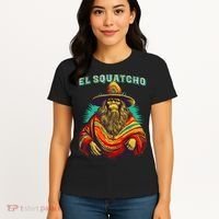 El Squatcho Poncho Western Bigfoot Funny Sasquatch Women's T-Shirt thumb 4