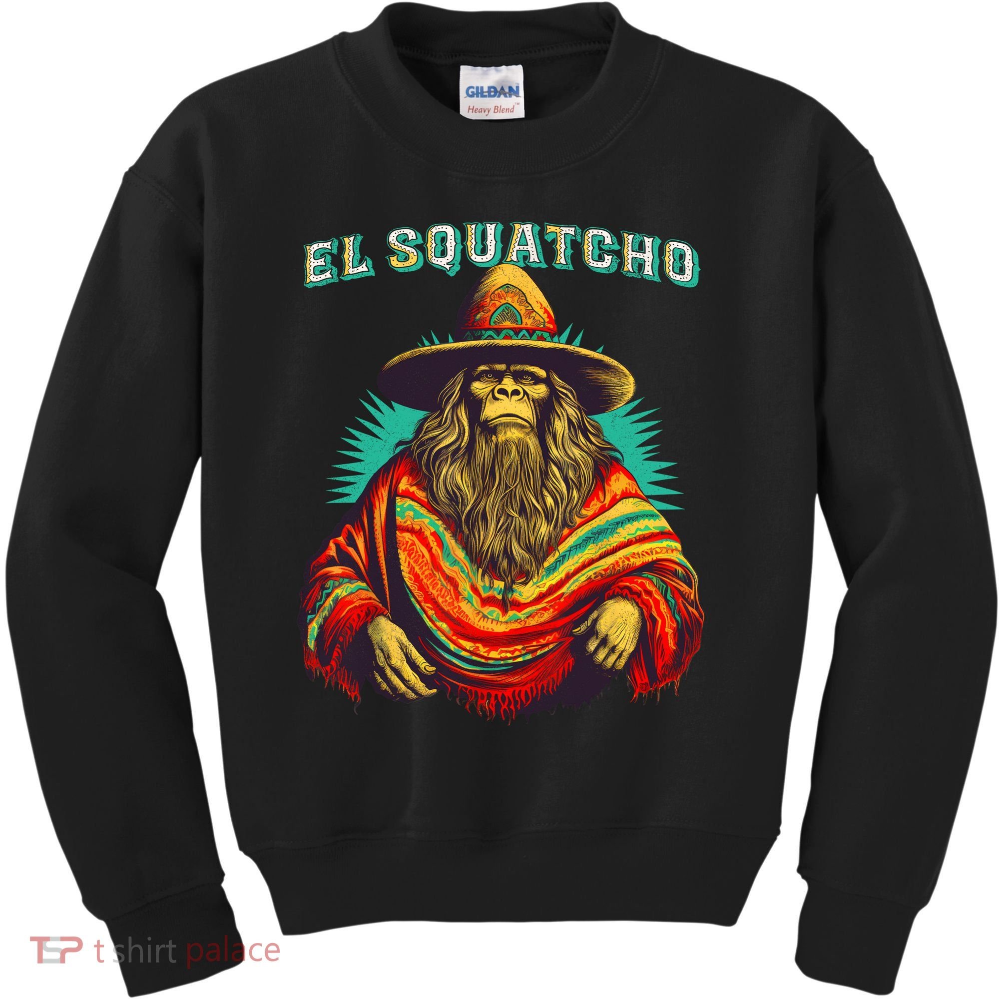 El Squatcho Poncho Western Bigfoot Funny Sasquatch Kids Sweatshirt