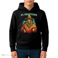 El Squatcho Poncho Western Bigfoot Funny Sasquatch Kids Hoodie thumb 4