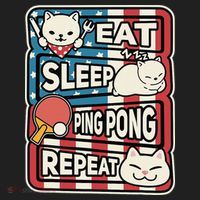 Eat Sleep Ping Pong Repeat Patriotic Table Tennis Outfit Women's Sweatshirt thumb 2