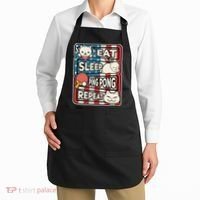 Eat Sleep Ping Pong Repeat Patriotic Table Tennis Outfit Apron thumb 2