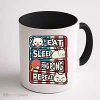 Eat Sleep Ping Pong Repeat Patriotic Table Tennis Outfit Coffee Mug thumb 1