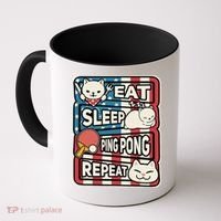 Eat Sleep Ping Pong Repeat Patriotic Table Tennis Outfit Coffee Mug thumb 0