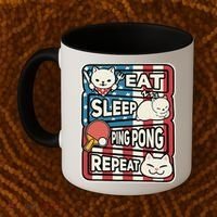 Eat Sleep Ping Pong Repeat Patriotic Table Tennis Outfit Coffee Mug thumb 2