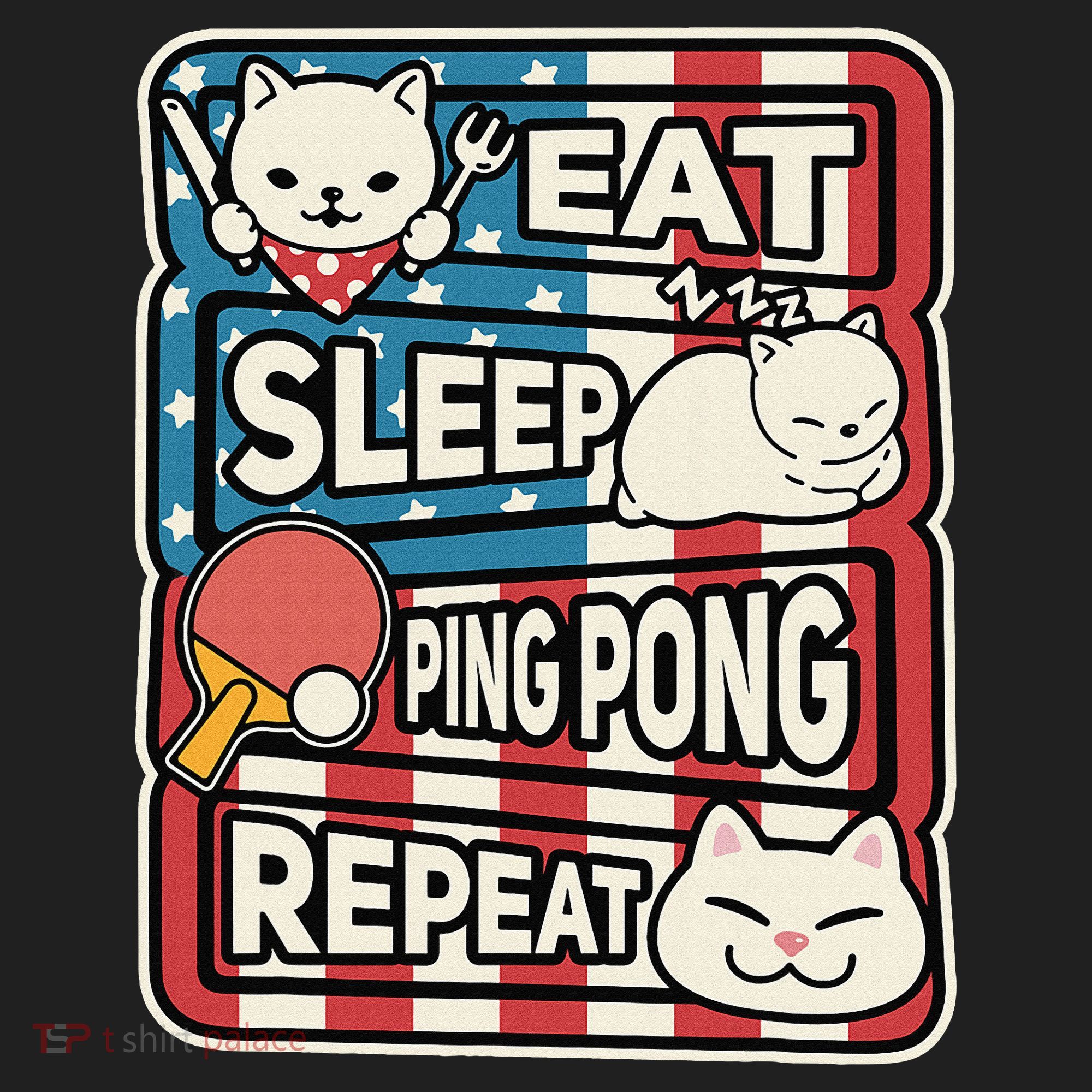 Eat Sleep Ping Pong Repeat Patriotic Table Tennis Outfit Beanie