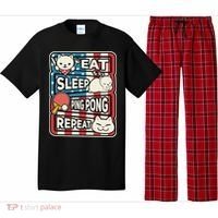Eat Sleep Ping Pong Repeat Patriotic Table Tennis Outfit Pajama Set thumb 0