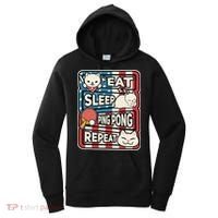 Eat Sleep Ping Pong Repeat Patriotic Table Tennis Outfit Women's Hoodie thumb 0