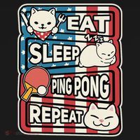 Eat Sleep Ping Pong Repeat Patriotic Table Tennis Outfit Women's Hoodie thumb 2