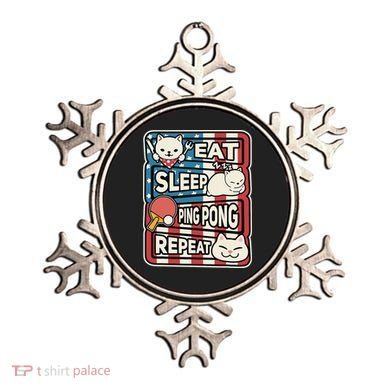 Eat Sleep Ping Pong Repeat Patriotic Table Tennis Outfit Ornament