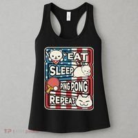 Eat Sleep Ping Pong Repeat Patriotic Table Tennis Outfit Women's Tank Top thumb 3