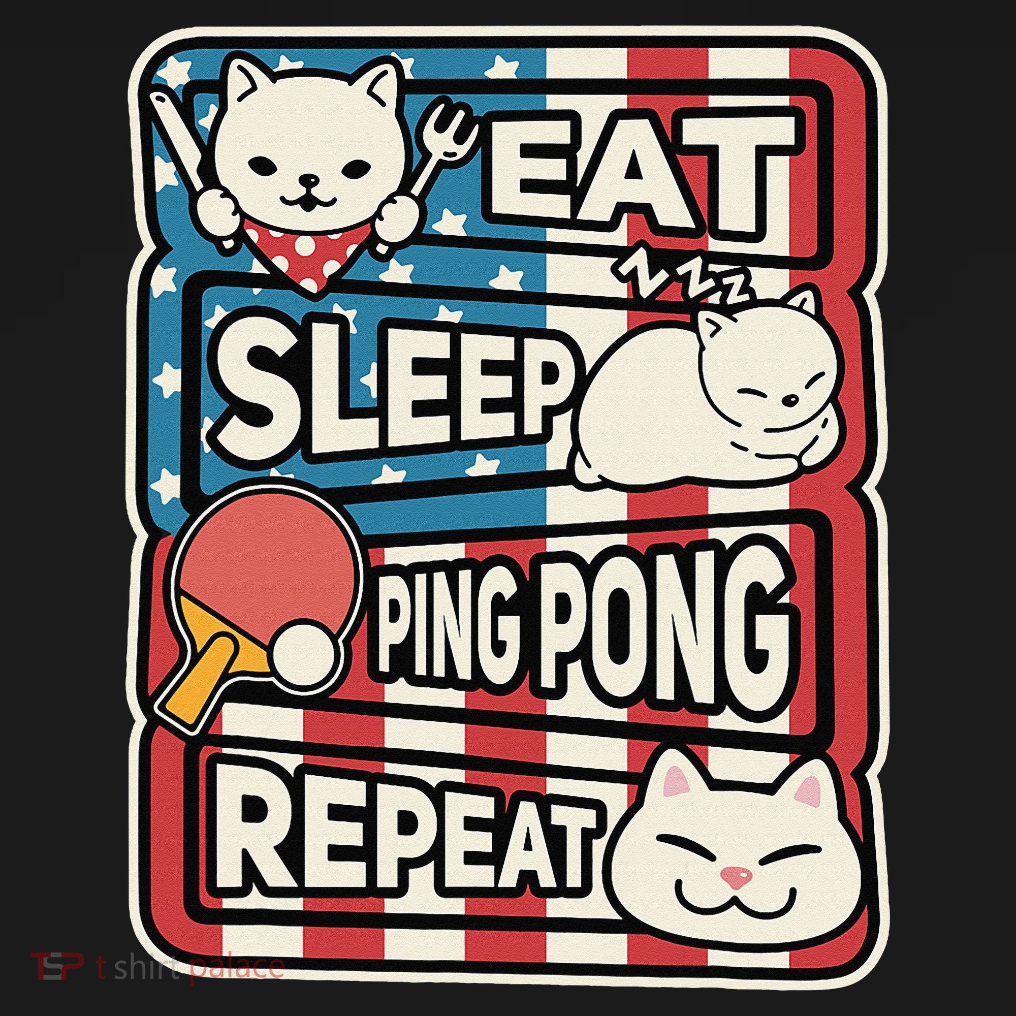 Eat Sleep Ping Pong Repeat Patriotic Table Tennis Outfit Baby Bodysuit
