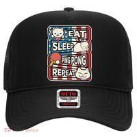 Eat Sleep Ping Pong Repeat Patriotic Table Tennis Outfit Hat thumb 0