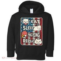 Eat Sleep Ping Pong Repeat Patriotic Table Tennis Outfit Toddler Hoodie thumb 0