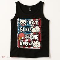 Eat Sleep Ping Pong Repeat Patriotic Table Tennis Outfit Tank Top thumb 2