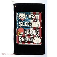 Eat Sleep Ping Pong Repeat Patriotic Table Tennis Outfit Golf Towel thumb 0