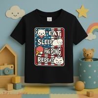 Eat Sleep Ping Pong Repeat Patriotic Table Tennis Outfit Toddler T-Shirt thumb 3
