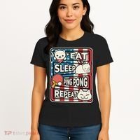 Eat Sleep Ping Pong Repeat Patriotic Table Tennis Outfit Women's T-Shirt thumb 4