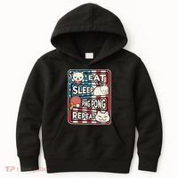 Eat Sleep Ping Pong Repeat Patriotic Table Tennis Outfit Kids Hoodie thumb 0