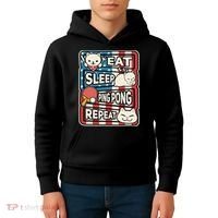 Eat Sleep Ping Pong Repeat Patriotic Table Tennis Outfit Kids Hoodie thumb 4