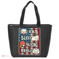 Eat Sleep Ping Pong Repeat Patriotic Table Tennis Outfit Tote Bag thumb 0