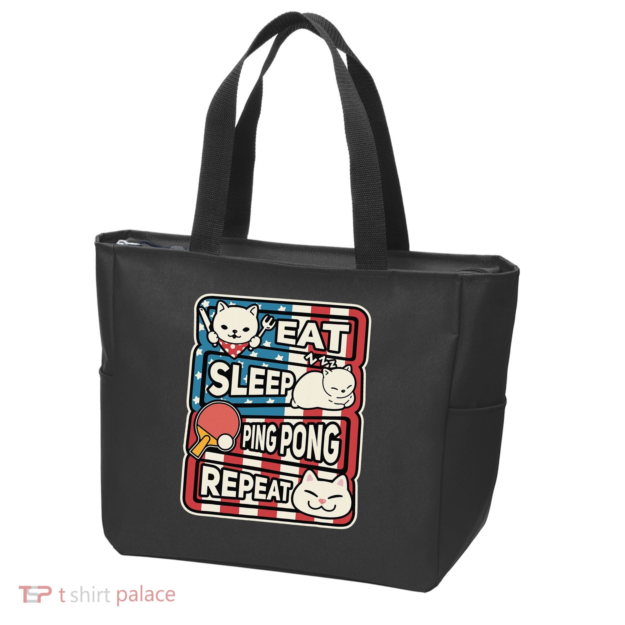 Eat Sleep Ping Pong Repeat Patriotic Table Tennis Outfit Tote Bag