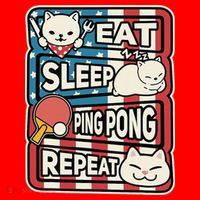 Eat Sleep Ping Pong Repeat Patriotic Table Tennis Outfit Santa Hat thumb 1