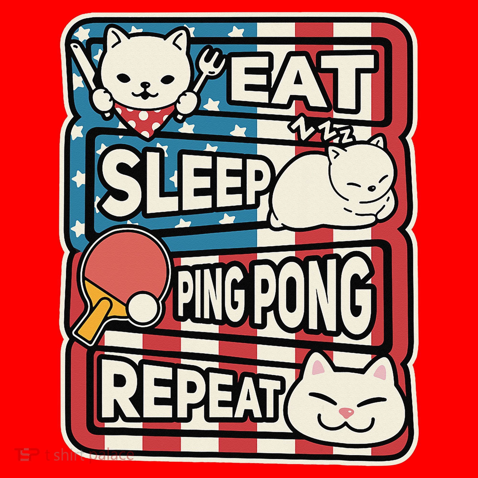 Eat Sleep Ping Pong Repeat Patriotic Table Tennis Outfit Santa Hat