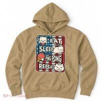 Eat Sleep Ping Pong Repeat Patriotic Table Tennis Outfit Hoodie thumb 0