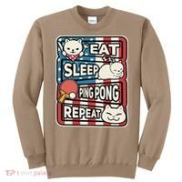 Eat Sleep Ping Pong Repeat Patriotic Table Tennis Outfit Sweatshirt thumb 0