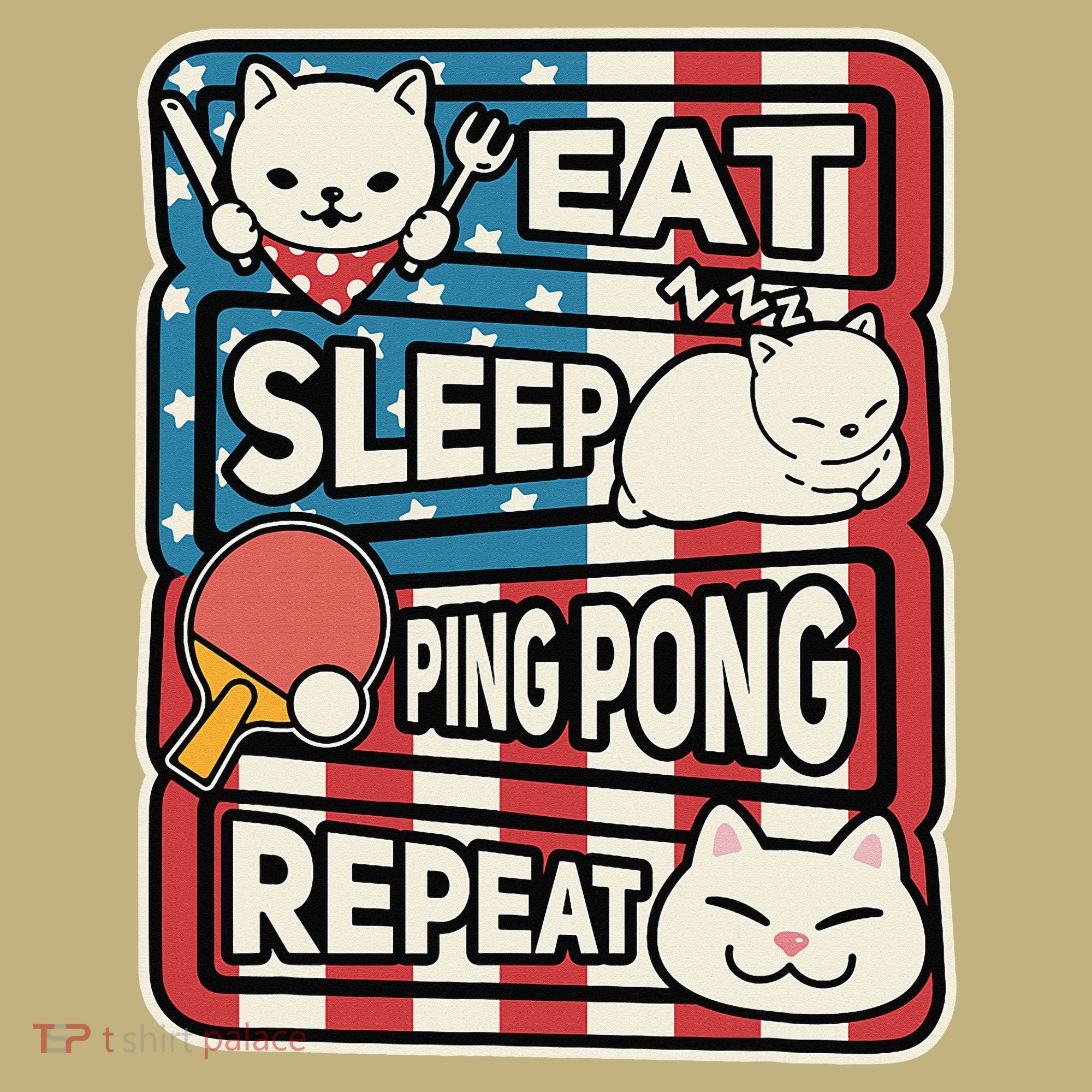Eat Sleep Ping Pong Repeat Patriotic Table Tennis Outfit Sweatshirt