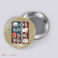 Eat Sleep Ping Pong Repeat Patriotic Table Tennis Outfit Button thumb 0