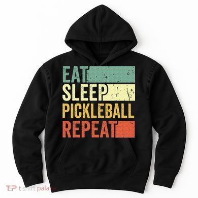 Eat Sleep Pickleball Repeat Vintage Retro Hoodie