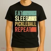 Eat Sleep Pickleball Repeat Vintage Retro T-Shirt thumb 3