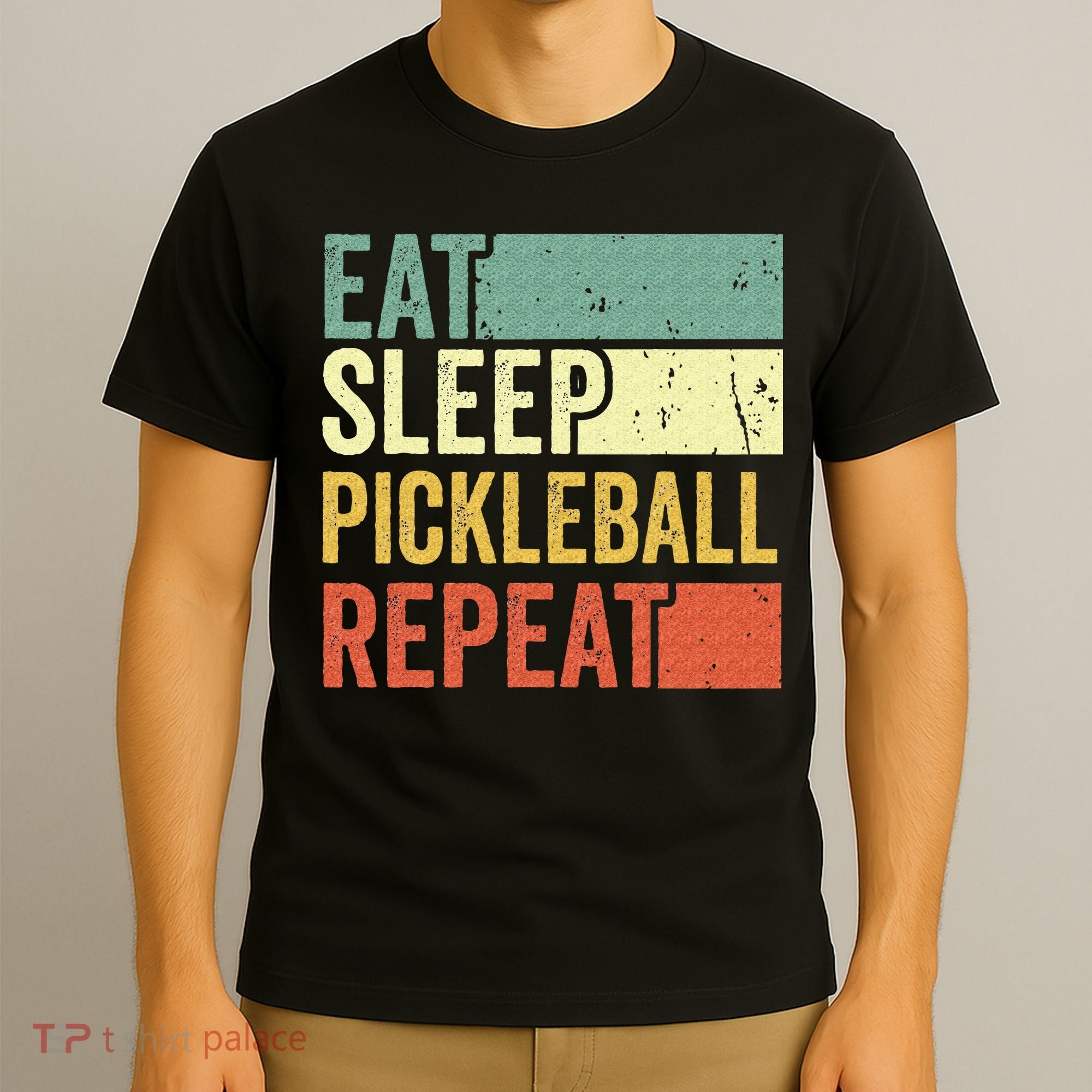 Eat Sleep Pickleball Repeat Vintage Retro T-Shirt
