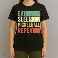 Eat Sleep Pickleball Repeat Vintage Retro T-Shirt thumb 4