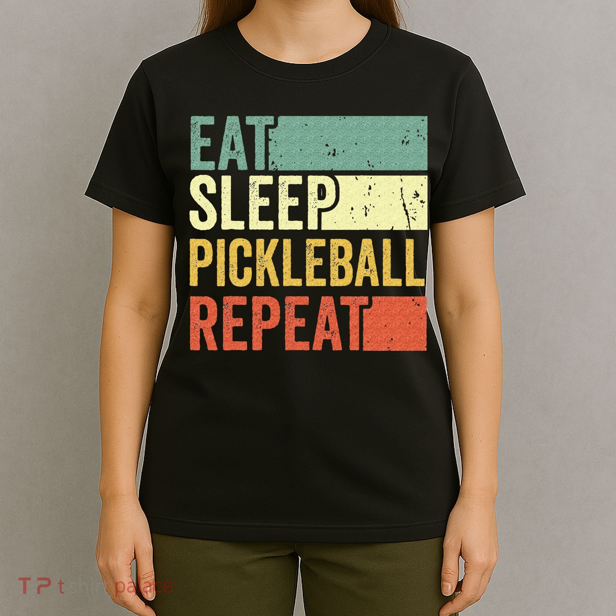 Eat Sleep Pickleball Repeat Vintage Retro T-Shirt
