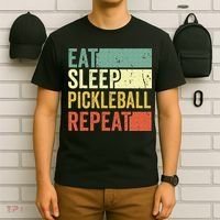 Eat Sleep Pickleball Repeat Vintage Retro T-Shirt thumb 6