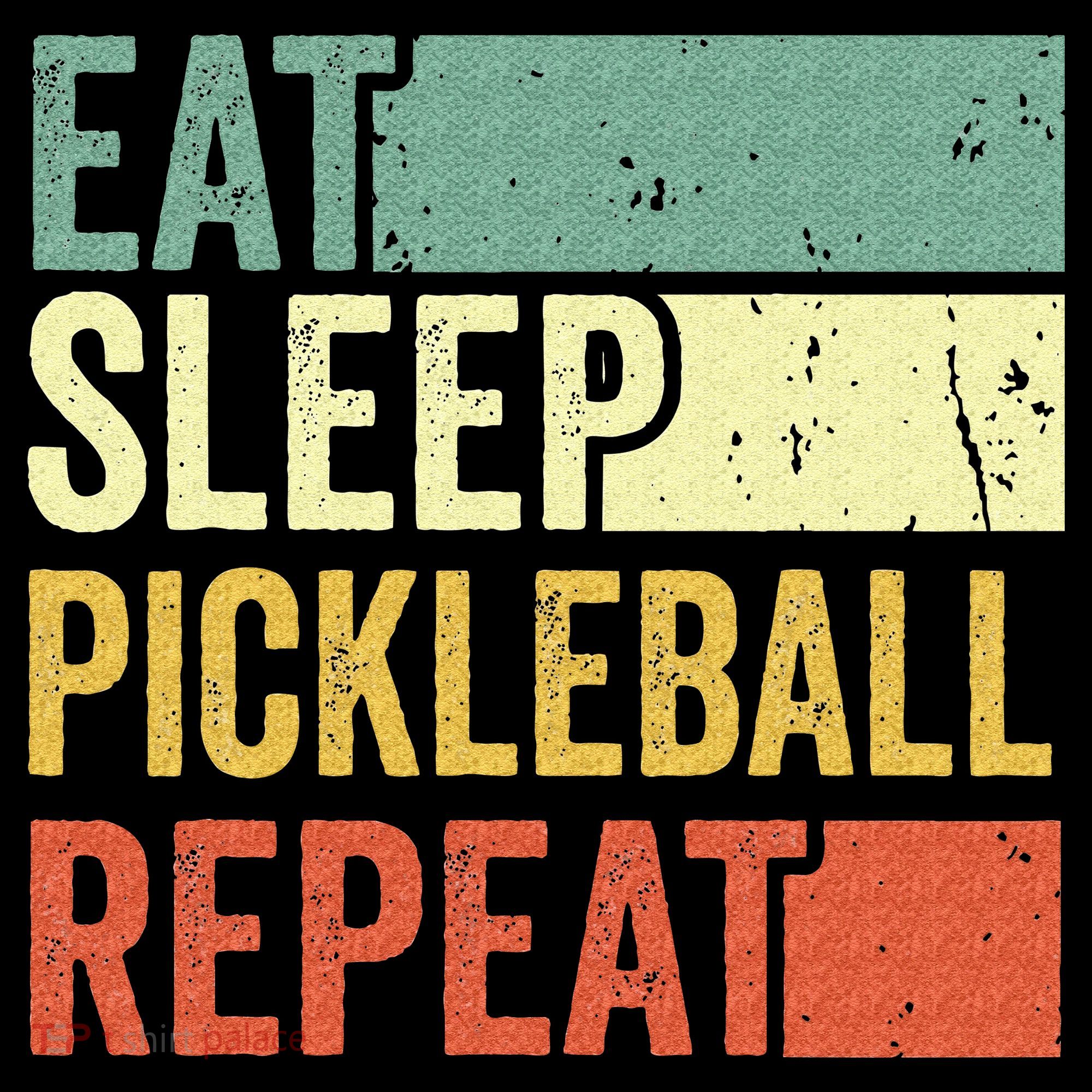 Eat Sleep Pickleball Repeat Vintage Retro T-Shirt