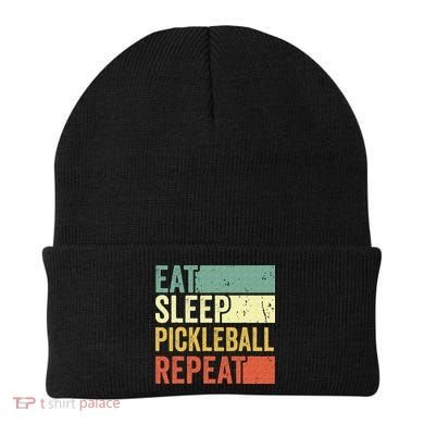 Eat Sleep Pickleball Repeat Vintage Retro Beanie